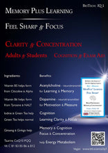 Load image into Gallery viewer, IQ1 Memory Plus Learning - Feel Sharp - Clarity & Concentration - Menopause Support - Ladies