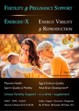 Load image into Gallery viewer, Energise-X Drink &amp; Sublingual Powder - Virility, Fertility, Pregnancy &amp; Nursing Support - Unisex - NAD+ NMN CoQ10 Vitamins - Increase Energy
