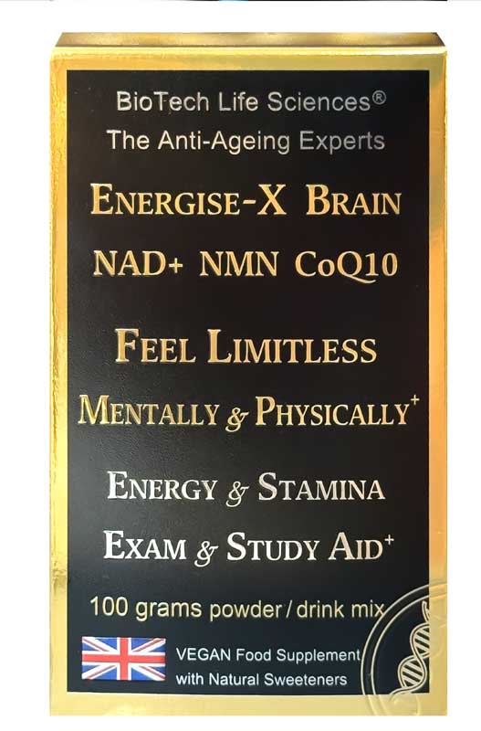 Energise-X Drink & Sublingual Powder, NAD+ NMN CoQ10 Vitamins - Increase Energy, Reduce Fatigue - Anti-Ageing