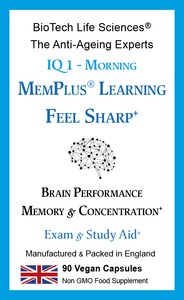 IQ1 Memory Plus Learning - Feel Sharp - Clarity & Concentration - Cognition & Study Aid