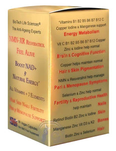 FEEL ALIVE - NMN-XR:  NMN Resveratrol + All Vitamins & Minerals, Anti-Ageing, Energy, Virility & Fertility, Peri & Menopause Support - unisex