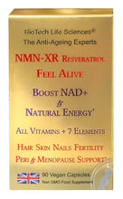 Load image into Gallery viewer, FEEL ALIVE - NMN-XR:  NMN Resveratrol + All Vitamins &amp; Minerals, Anti-Ageing, Energy, Virility &amp; Fertility, Peri &amp; Menopause Support - unisex

