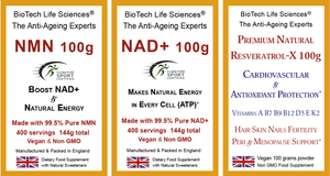 NAD+ NMN Resveratrol Drink & Sublingual Powder - Pharmaceutical Purity >99.5