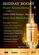 Load image into Gallery viewer, Energise 3 NMN &amp; NAD+ Partner - Super Antioxidants, Menopause, Male Performance, Heart &amp; Brain - Resveratrol Quercetin Rutin NAC ALA ALCAR TMG Vit E B1 B3 B6 B9 B12
